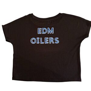 Wilfred Black Crop Top with EDM Oilers Design